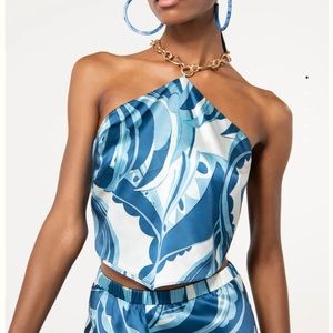 NWT Cult Gaia Olivine Chain Top